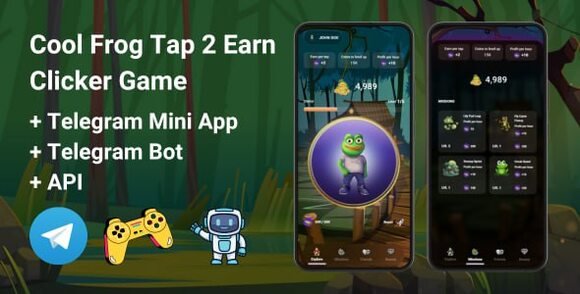 CoolFrog Tap2Earn Clicker Game with Telegram Mini App Bot