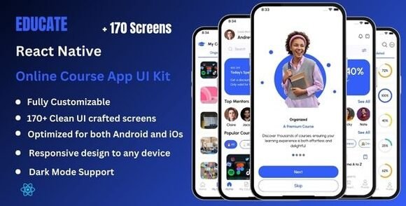Educate Pro Online Course and E-Learning React Native Ui Kit