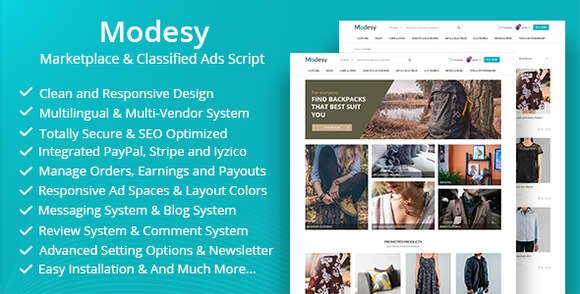Modesy Marketplace and Classified Ads Script