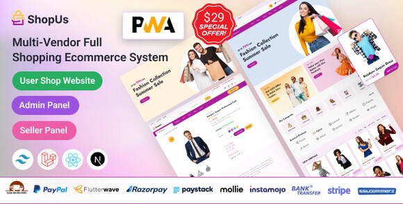 ShopUs Laravel Multivendor Fashion eCommerce Website Script