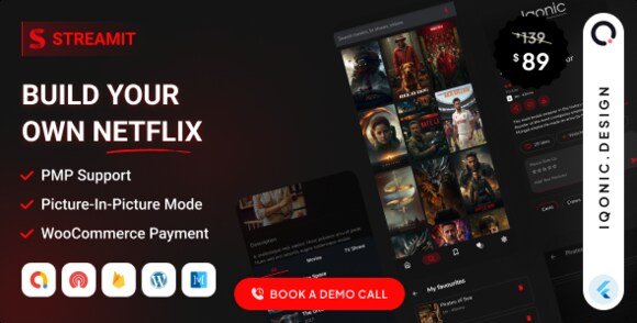 Streamit Movie TV Show Video Streaming Flutter App with WordPress