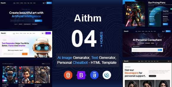 Aithm AI Agency and Futuristic Startup HTML Template