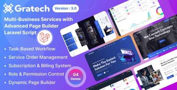 Gratech Multi-Business Services with Advanced Page Builder