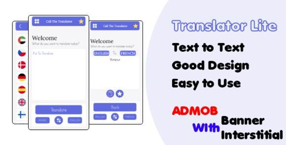 Translator Lite Text to Text Admob App Source