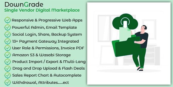 downGrade Single Vendor Digital Marketplace with Subscription Nulled
