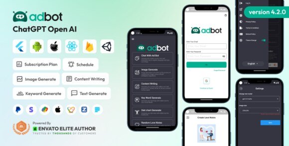 AdBot ChatGPT Open AI Android and iOS App Source