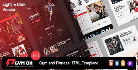 GymOn Gym and Fitness Club HTML Template