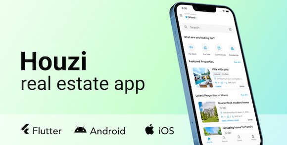 Houzi Real Estate Flutter Android and iOS App Source