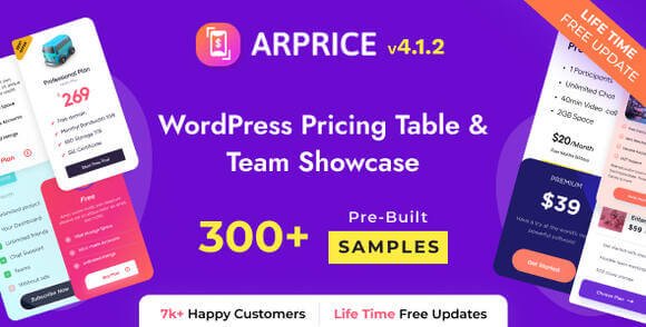 ARPrice WordPress Pricing Table Plugin Download