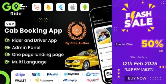 GORIDE InDriver Clone Flutter Complete Taxi Booking Solution
