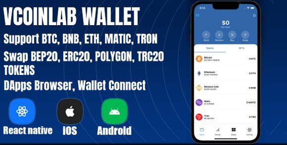 VCoinLab Best Crypto Wallet React Native Template
