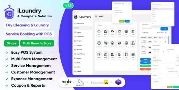 iLaundry Dry Cleaning and Laundry Service Booking with POS Script