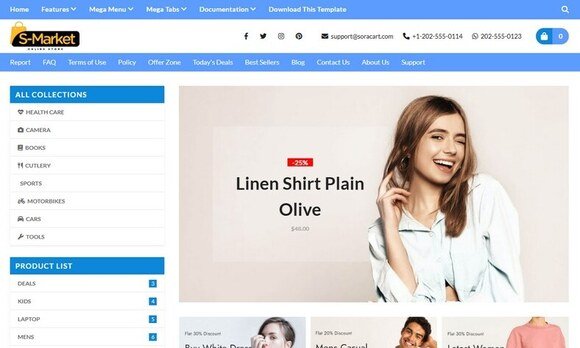 S Market Ecommerce Blogger Template Download