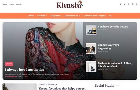 Khushi Blogger Template Free Download