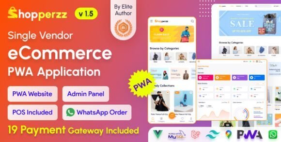 Shopperzz PWA eCommerce CMS with POS and WhatsApp Ordering Script