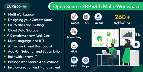 WorkDo Dash SaaS Open Source ERP with Multi-Workspace Nulled