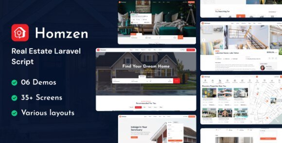 Homzen Laravel Real Estate Agency Portal Multilingual Nulled Script