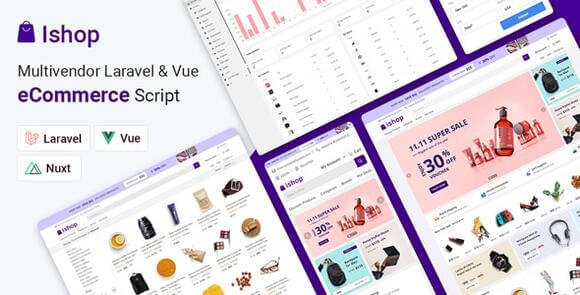 Ishop PWA Multivendor eCommerce CMS Laravel and Vue Nulled Script