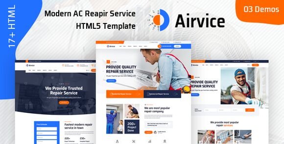 Airvice AC Repair Services HTML5 Template