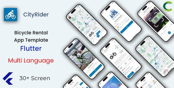 CityRider Bicycle Rental App Template in Flutter Source