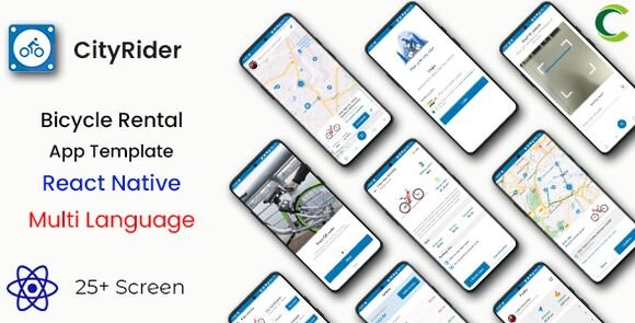CityRider Bicycle Rental App Template in React Native Source