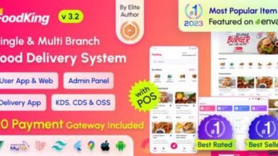FoodKing Restaurant Food Delivery with Admin Panel Delivery App POS
