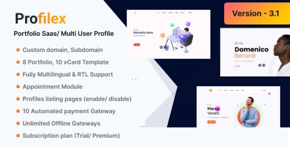 Profilex Multitenant Portfolio Website Builder with Appointment Module SaaS Nulled