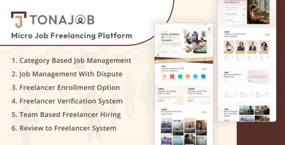 Tone Job Micro Job Freelancing Platform Script