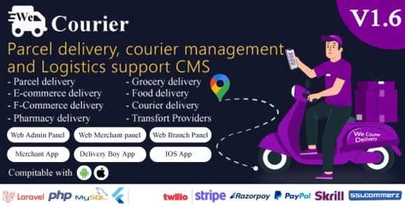 We Courier and Logistics Management CMS with Merchant Delivery App Source