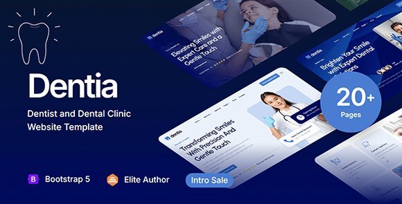 Dentia Dentist and Dental Clinic Website Template