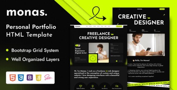 Monas Personal Portfolio HTML Template