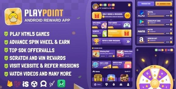 PlayPoint Android App with Admin Panel Source