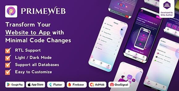 Prime Web Convert Website to a Flutter Web View App Source