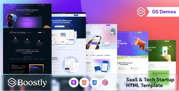 Boostly SaaS and Tech Startup HTML Template