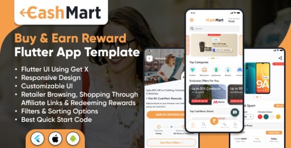 CashMart Shop and Earn Rewards App Template Flutter Mobile App Source