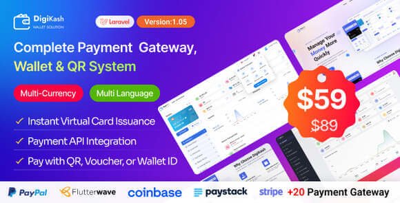 DigiKash Complete Payment Gateway Wallet QR System Script