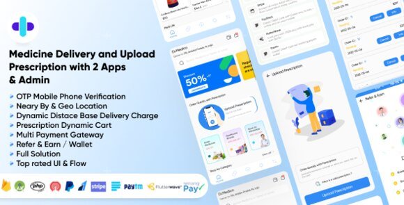 DrMedico On Demand Pharmacy Delivery with Medicine and Upload Prescription App Source