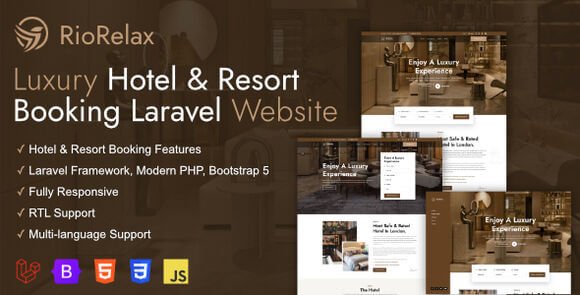 RioRelax Laravel Luxury Hotel and Resort Booking Website Nulled