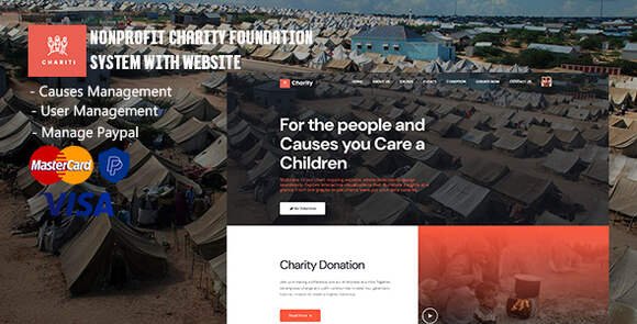 Charity Nonprofit Charity Foundation System with Website