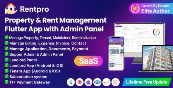 RentPro Best Property Rent Management Software with Laravel Flutter Source