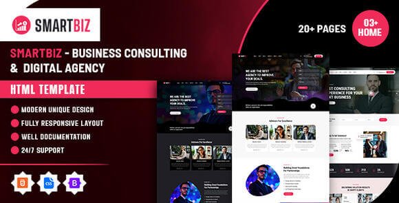 Smartbiz Business Consulting and Digital Agency HTML Template