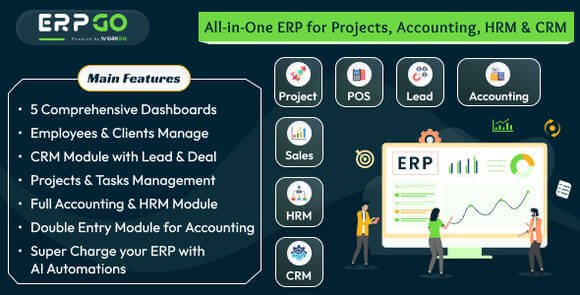 ERPGo SaaS All In One Business ERP With Project Account HRM CRM POS