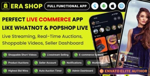 Era Shop Live Streaming Short Video Store Multi Vender App
