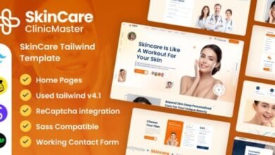 ClinicMaster SkinCare Tailwind CSS Template