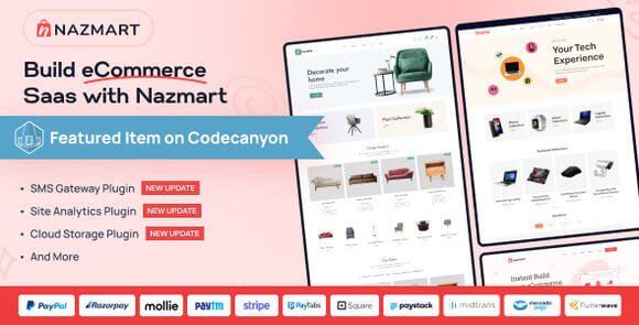 Nazmart Multi-Tenancy eCommerce Platform SaaS Nulled