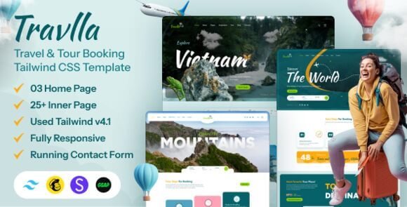 Travlla Travel and Tour Booking Tailwind CSS Template