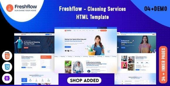 Freshflow Cleaning Services HTML Template Download