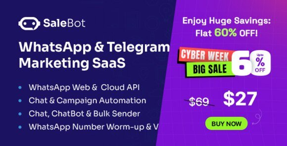 SaleBot WhatsApp and Telegram Marketing SaaS ChatBot