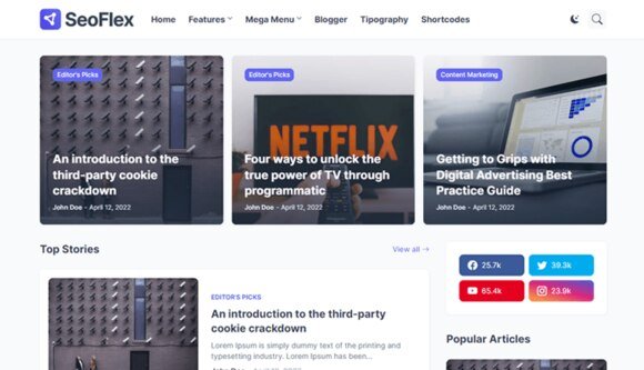 SeoFlex Blogger Template Premium Download